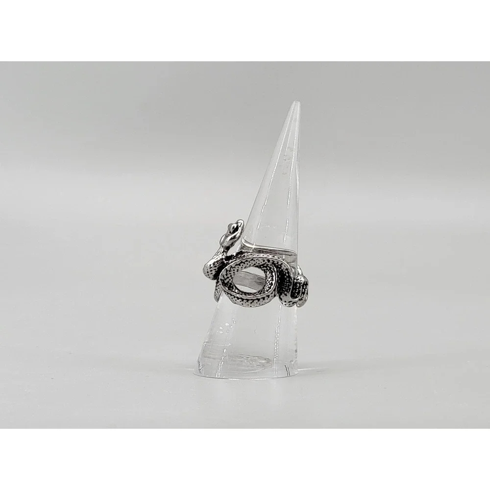 Adjustable Silver Snake Wrap Ring Statement Biker Punk Gothic Women's‎ Jewelry